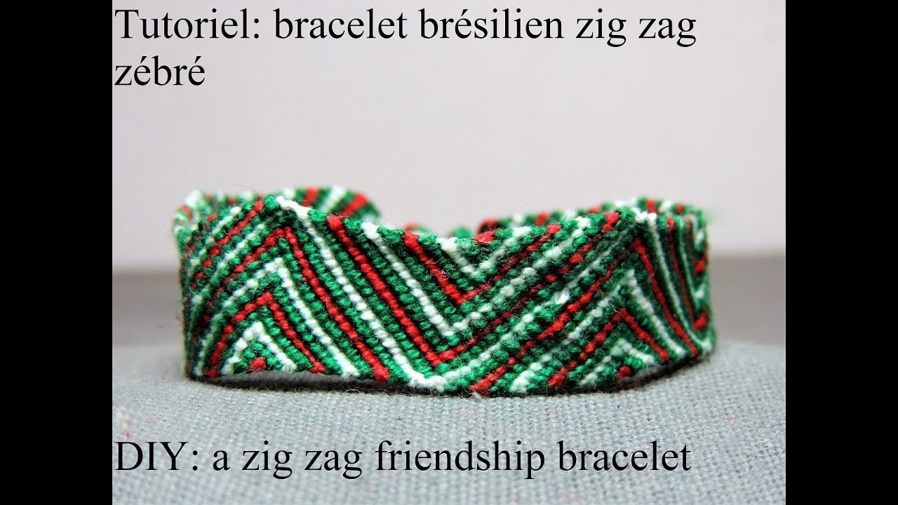 Tutoriel: brésilien zig zag zébré (DIY: a zig zag friendship bracelet)