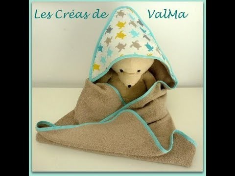 Cape - sortie de bain en tissu éponge pour bébé - Tuto couture ValMa Créas