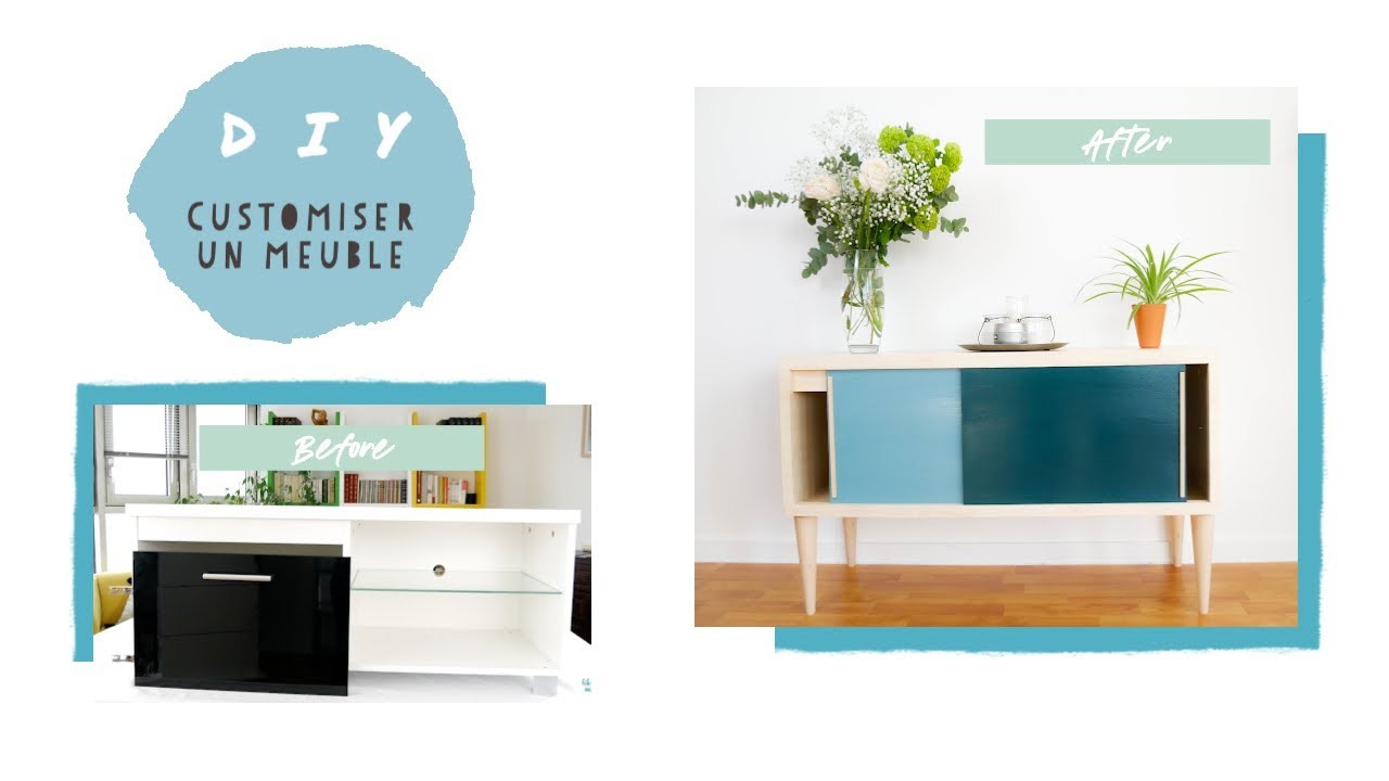 DIY Customiser un meuble avec du papier adhésif | Customize furniture with sticker wall paper