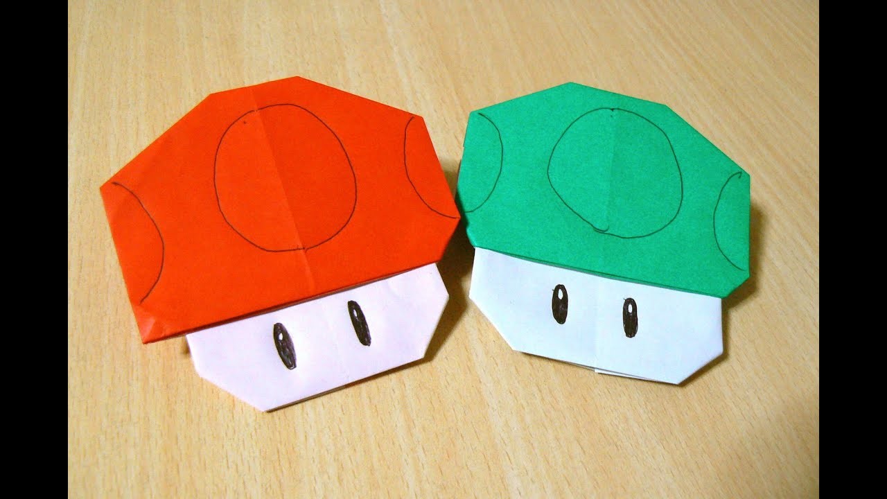Comment faire champignon (Mario bros). Origami. L'art du pliage de papier.