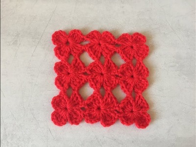 Tuto motif fleur, couverture, étole, chemin de table au crochet spécial gaucher