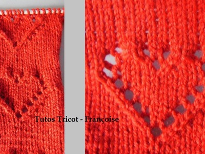 Tuto Tricot Cœur Ajouré | Apprendre à tricoter un motif Cœur avec un fond de jersey endroit