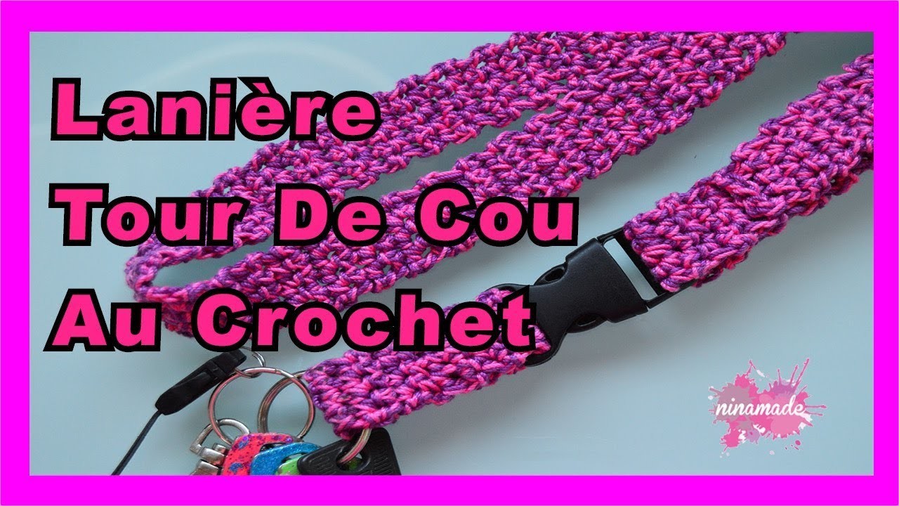 DIY. Lanière Tour De Cou Au Crochet. Très Facile!!!. Neck Keychain in Crochet. Very Easy!!