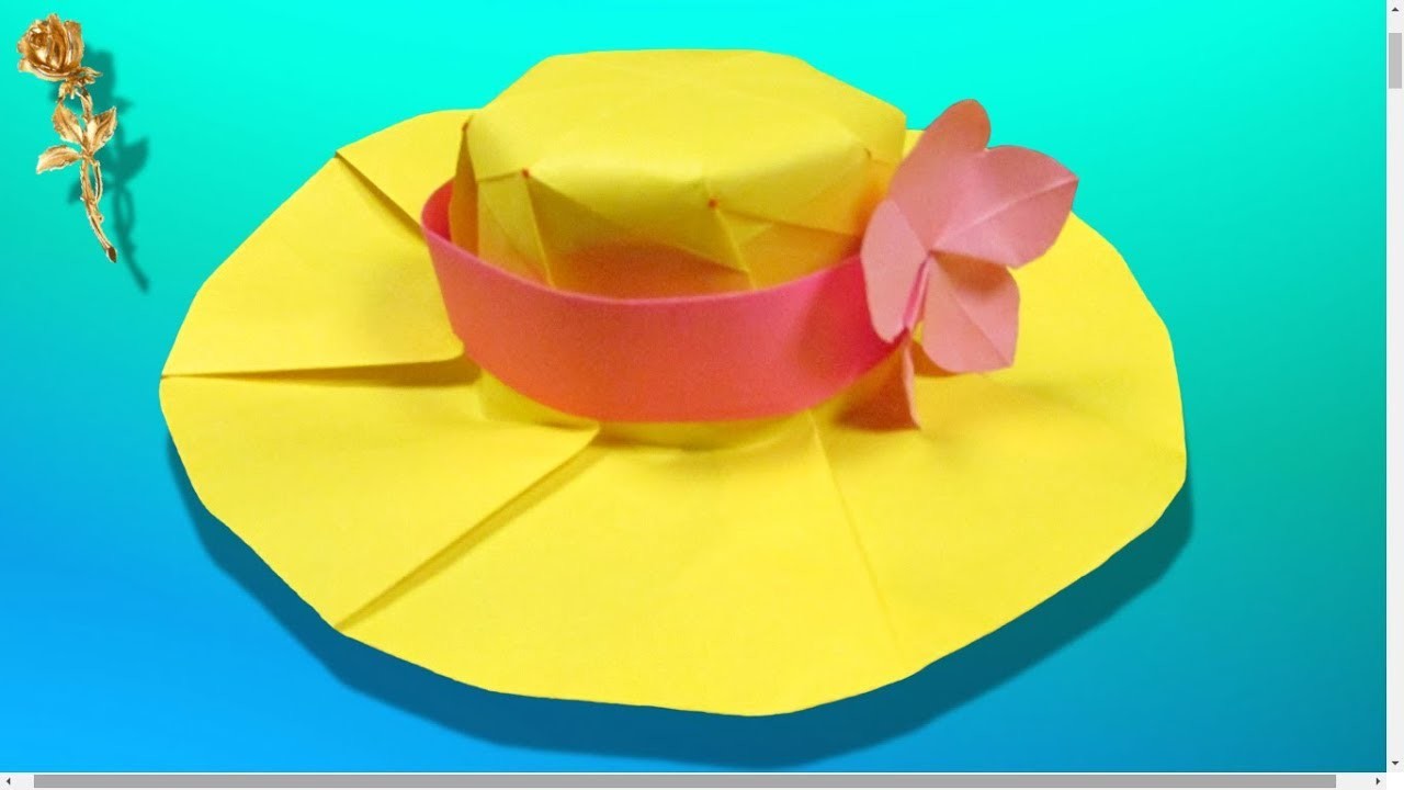 Origami : ???? Chapeau à bords avec ???? fleur