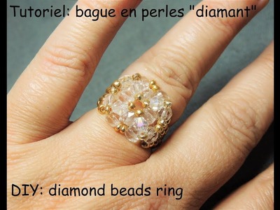 Tutoriel: bague en perles "diamant" (DIY: diamond beads ring)