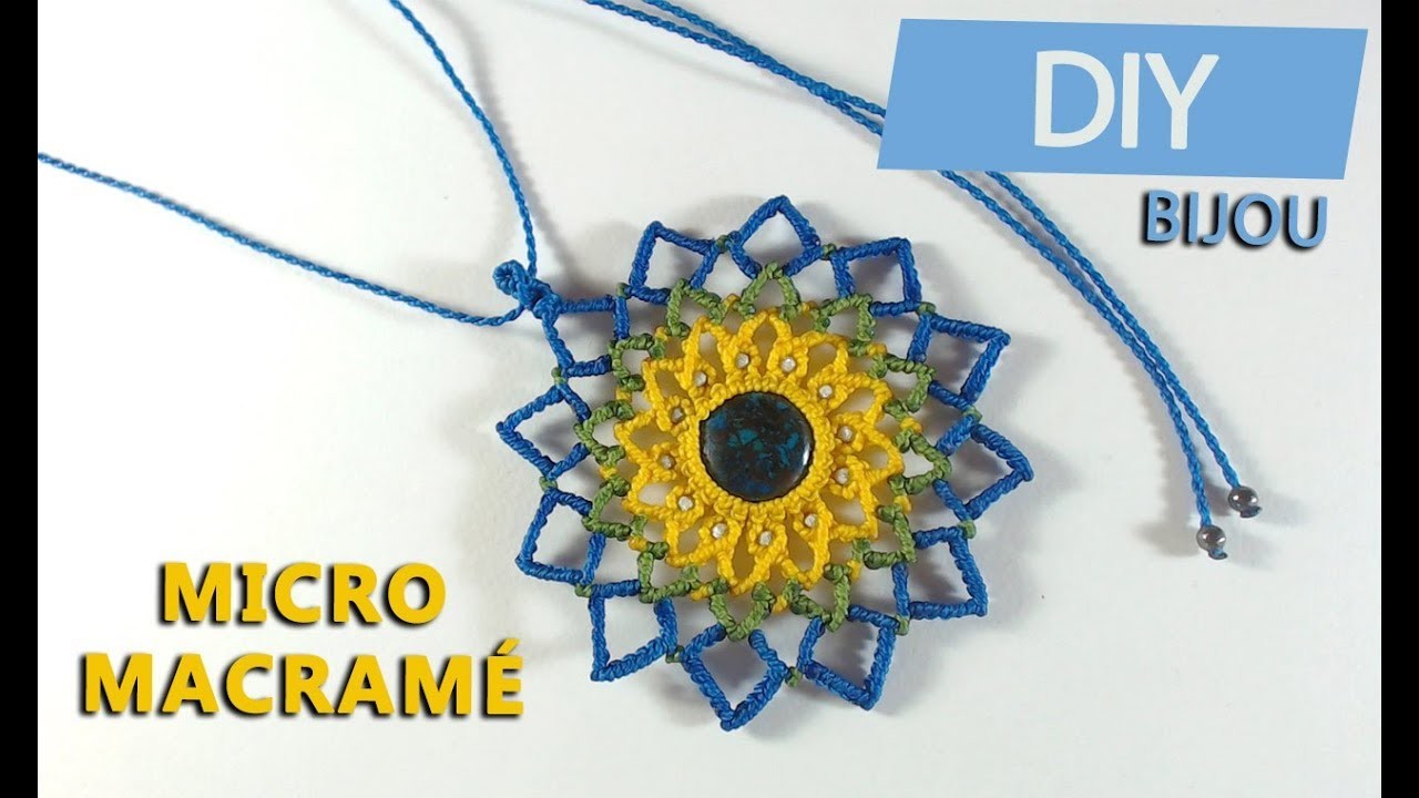 Tutoriel pendentif mandala DIY en micro macramé