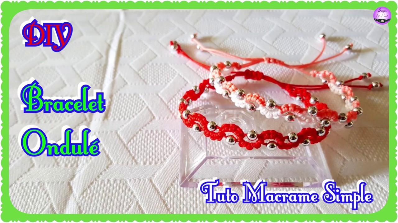 Easy macrame Bracelet with Beads: SMALL WAVE ★ Bracelet macramé facile avec des perles: PETITE VAGUE