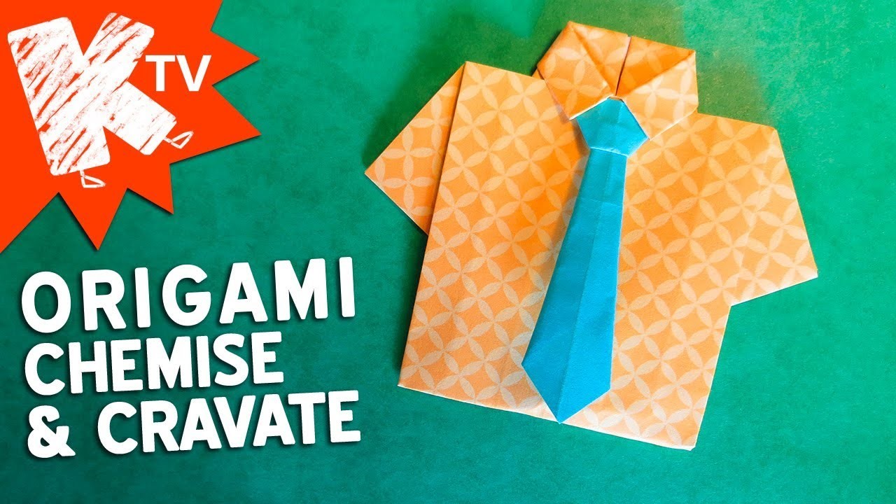 Origami - Chemise et Cravate en papier - fête des pères