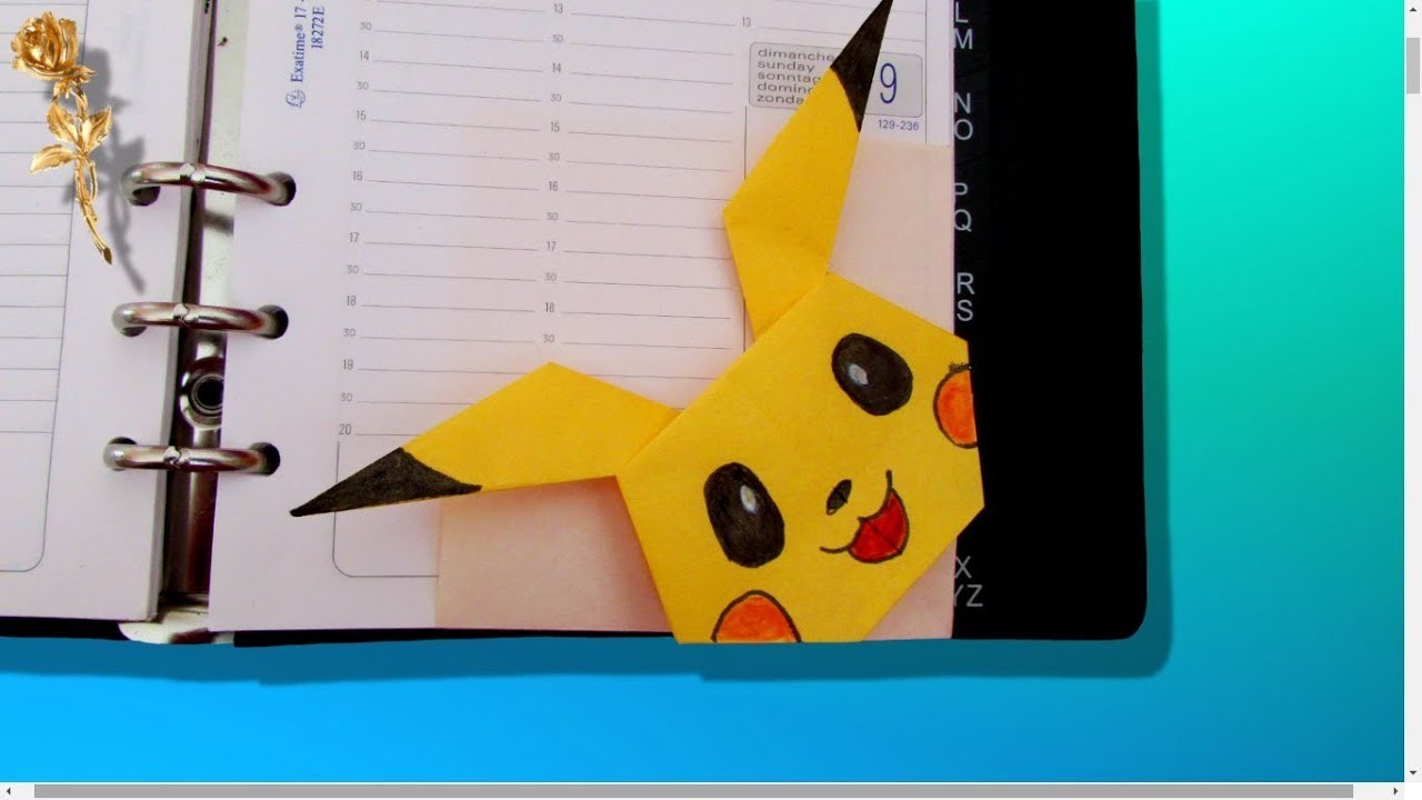 Origami facile : ???? Мarque-page « Pokémon Pikachu »