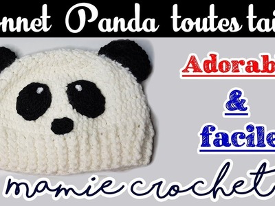 Comment faire un bonnet panda en toutes tailles pour enfant et adulte très facile au crochet