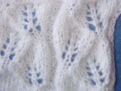 Le point ajouré petites feuilles ajourées au tricot, Punto dos agujas, stich knitting