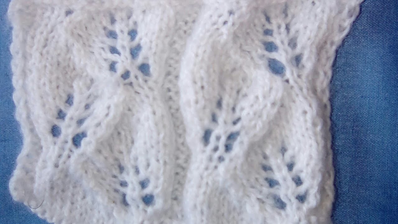 Le point ajouré petites feuilles ajourées au tricot, Punto dos agujas, stich knitting