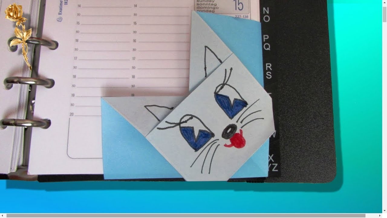 Origami facile : ???? Marque-page ???? « Chat »