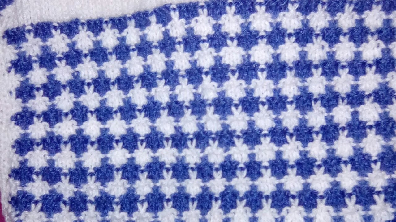 Tuto tricot  le point de bourriche au tricot.point bicolore au tricot, stich knitting