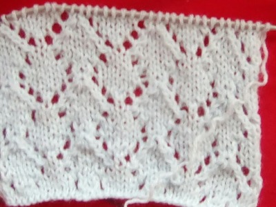 Tuto tricot : point ajouré au tricot" les jours en V", Punto dos agujas, stich knitting