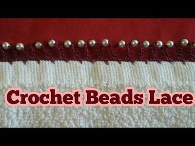 Crochet Dupatta Beads Designs. Crochet Beads Lace Pattern in hindi. indian crochet patterns