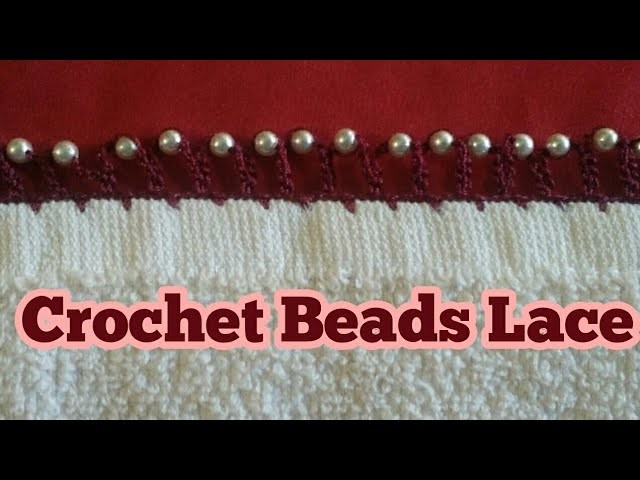 Crochet Dupatta Beads Designs. Crochet Beads Lace Pattern in hindi. indian crochet patterns