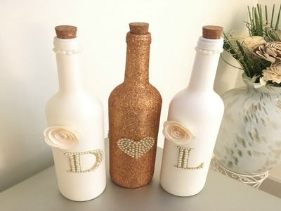 DIY Glass bottle decoration. TUTO Comment decorer une bouteille en verre