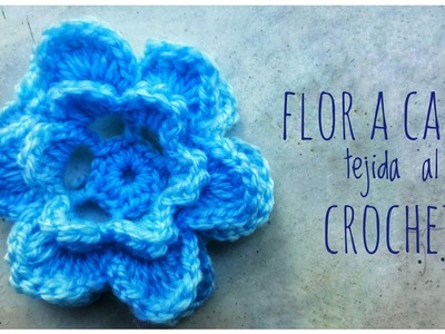 ????Flor e de tres capas  a crochet #crochet #ganchillo