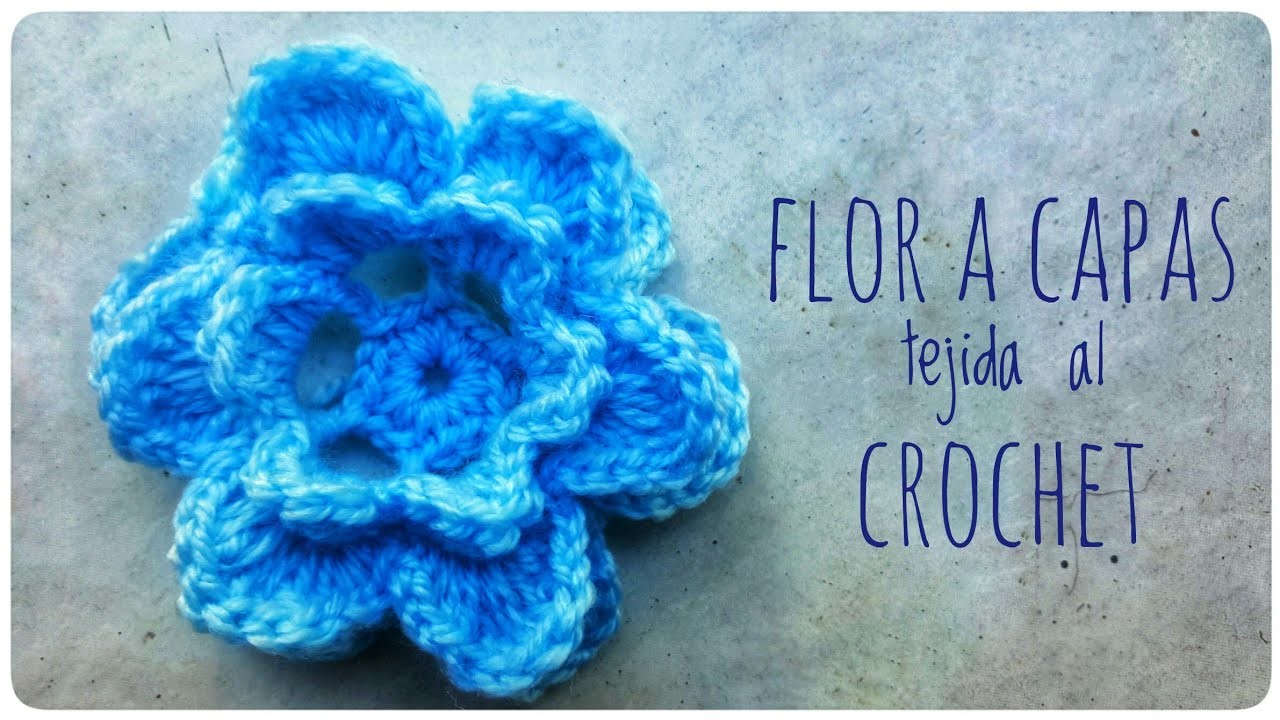 ????Flor e de tres capas  a crochet #crochet #ganchillo