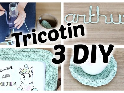 DIY - 3 Décorations en Tricotin pour la chambre de Bébé | Tutoriel Tricotin