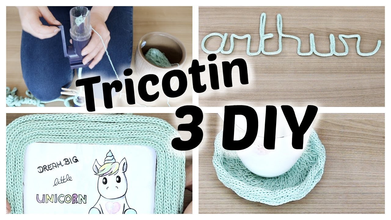 DIY - 3 Décorations en Tricotin pour la chambre de Bébé | Tutoriel Tricotin