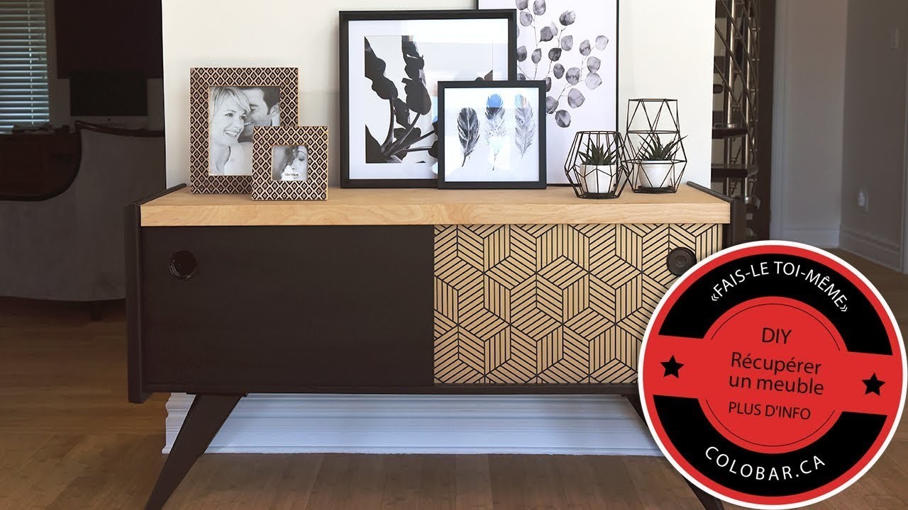 DIY -  Récupérer un meuble avec de la peinture et du papier peint autocollant