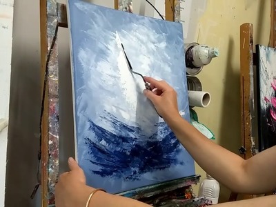Cours de peinture au couteau (tuto facile) Les Voiliers