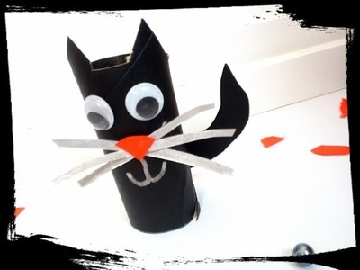 Halloween - fabriquer un chat noir avec un rouleau de papier toilette