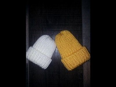 HOW TO KNIT EASY PREEMIE HAT (FRANCAIS) -KNITTING MACHINE