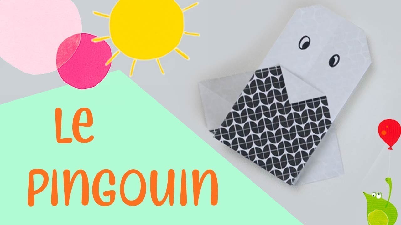 Les petits pliages de Suzanne - Le pingouin - origami facile pour enfants