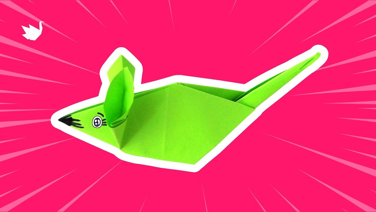Origami souris : comment plier une souris (verte) en papier (Tuto)