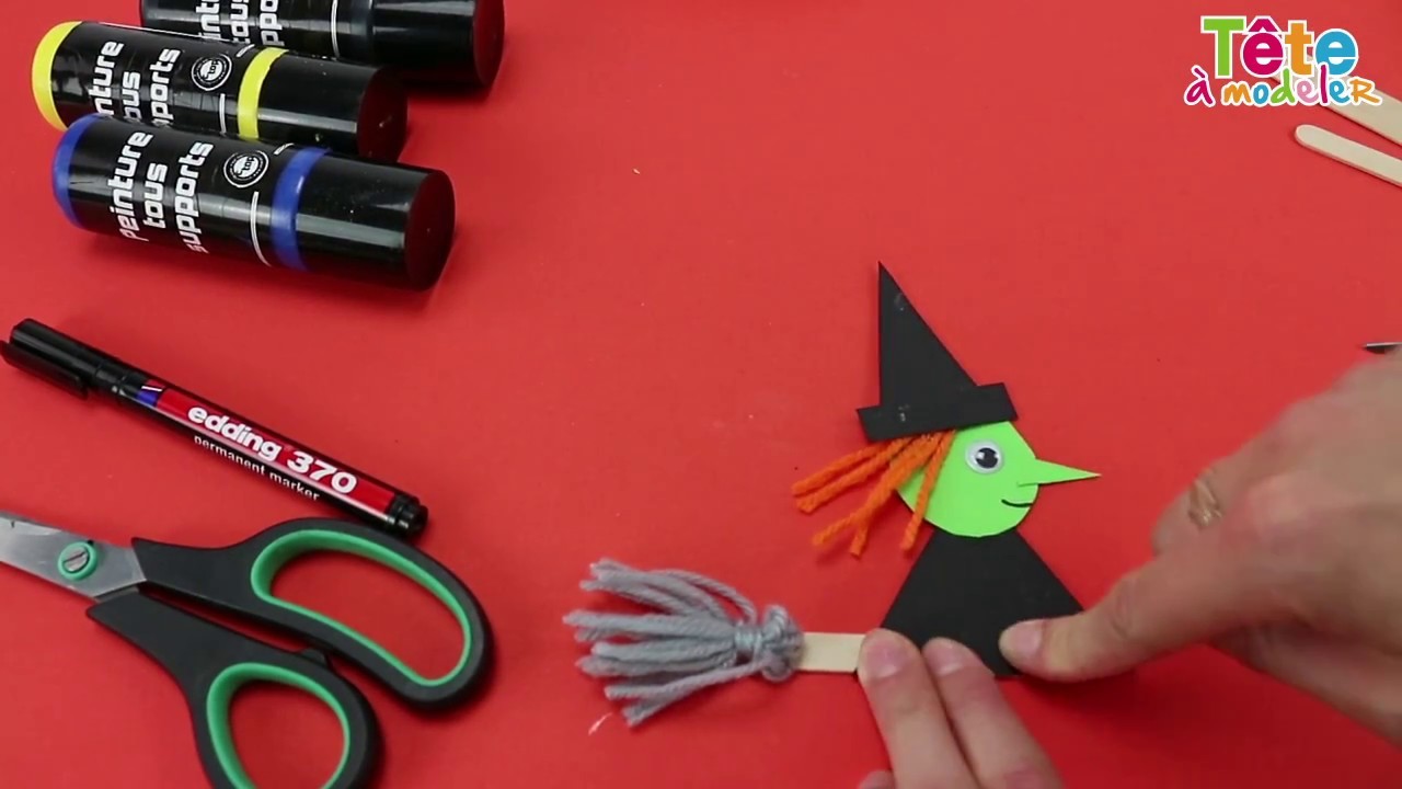 ????✂[TUTO] La sorcière d'Halloween en assiette en carton  - Une vidéo by Tête à modeler