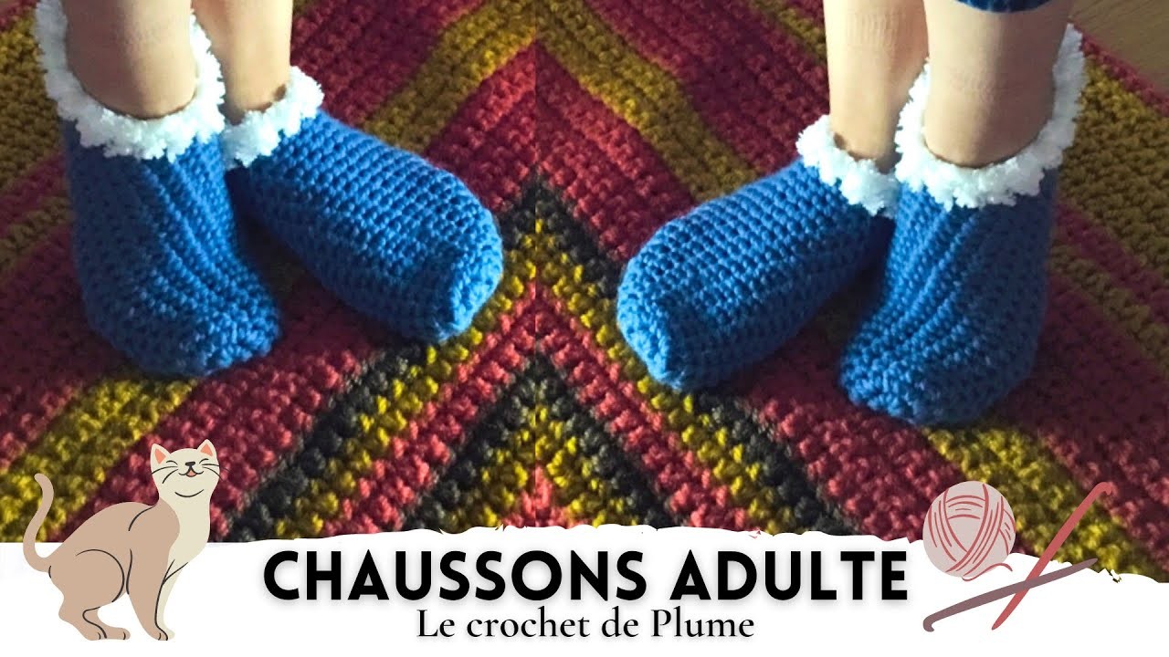 Comment faire des Chaussons au crochet - Chaussettes femme - Tuto facile rapide français ????