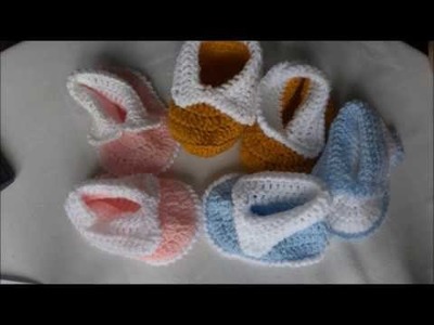 Chaussons bébé 6 - 9 mois  au crochet - La Grenouille Tricote