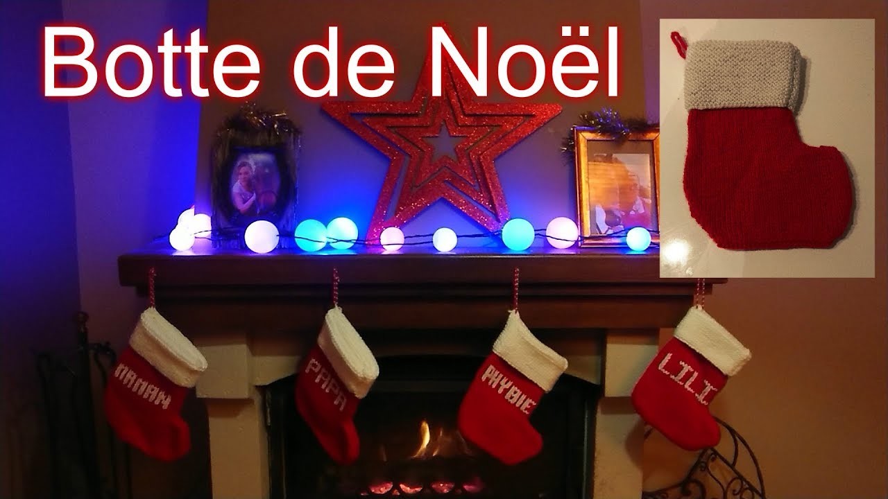 Tuto Tricot "Botte de Noël" (Décoration Noël)