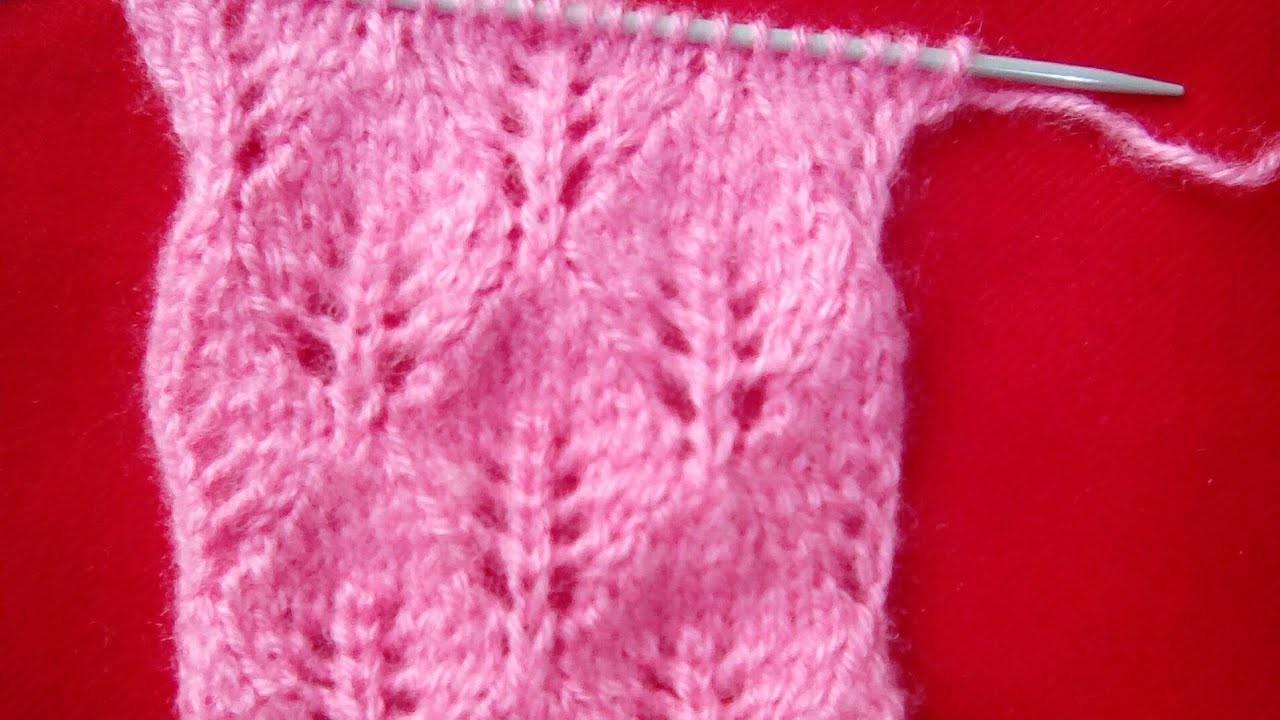 Tuto tricot le point de feuillages au tricot.point des feuilles en relief au tricot .