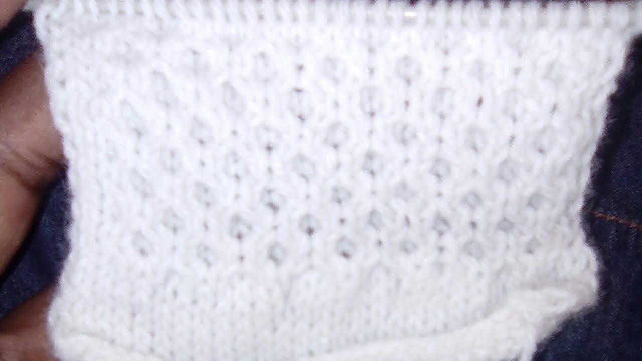 Tuto tricot : point ajouré le point " nid d'abeilles " au tricot, Punto dos agujas, stich knitting