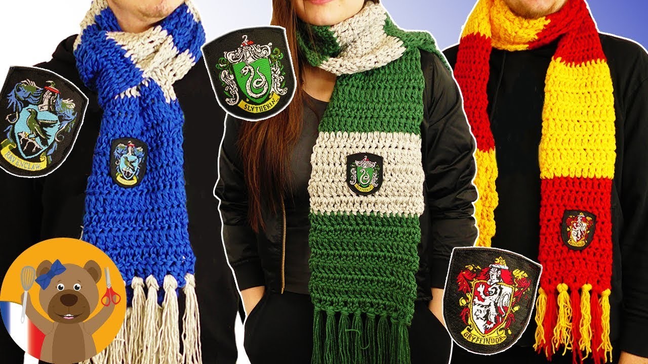 Crocheter une écharpe d'une maison "Harry Potter" | Hogwarts DIY | Fantasic Beasts | Gryffondor,