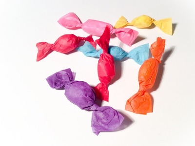 DIY bonbons en papier de soie. Make a paper candy.