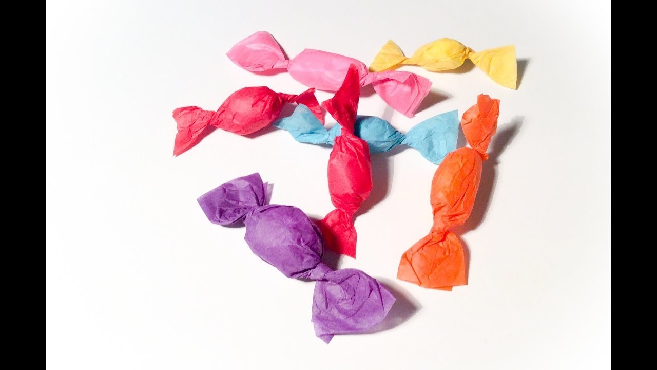 DIY bonbons en papier de soie. Make a paper candy.