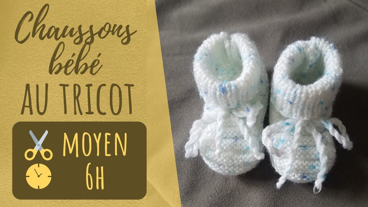 TUTO TRICOT | Petits chaussons pour bébé par Emmanuelle du blog TricoThé - Taille 3 mois