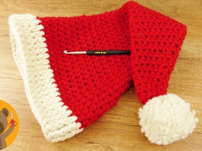 Crocheter un bonnet de Père-Noël ???? Bonnet DIY | Idée de crochet pour l'Avent | Instructions simples