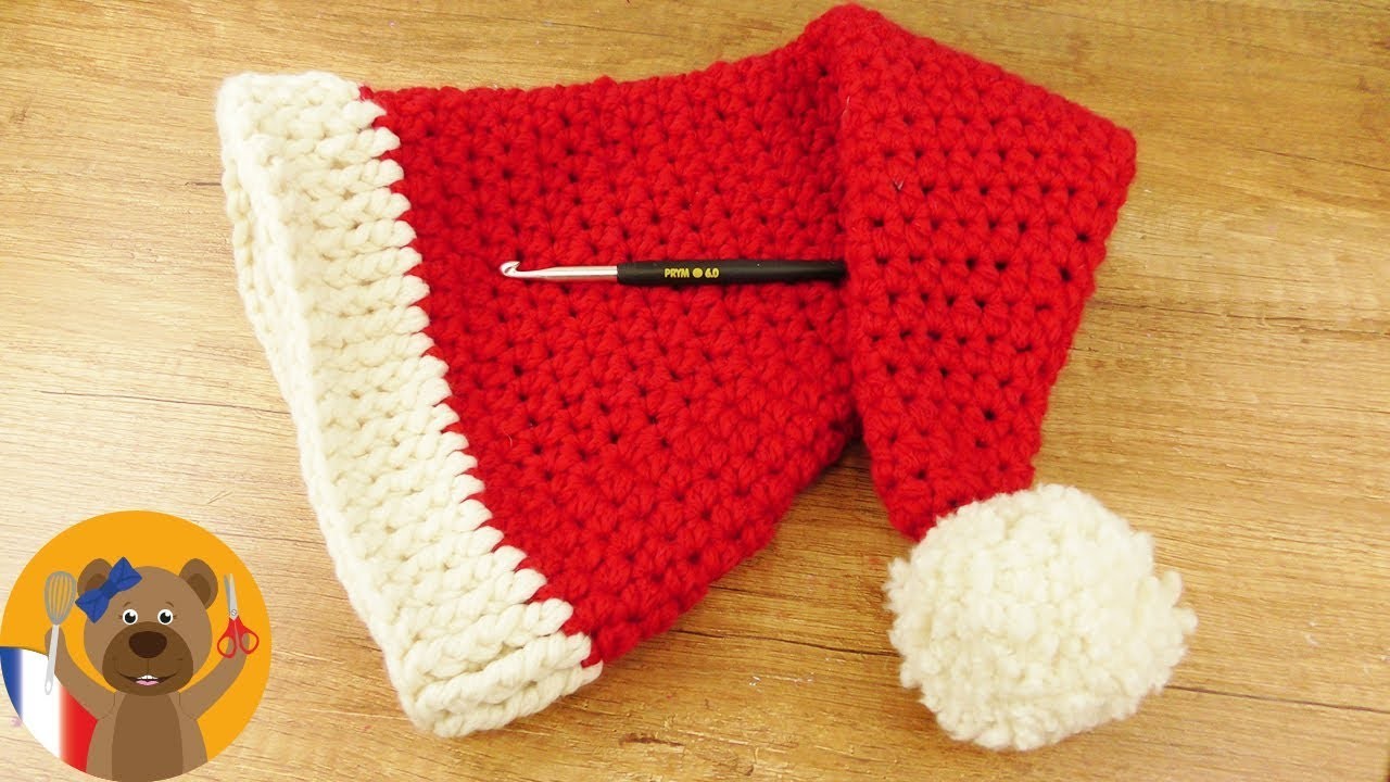 Crocheter un bonnet de Père-Noël ???? Bonnet DIY | Idée de crochet pour l'Avent | Instructions simples