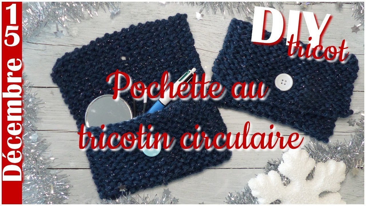 DIY Noël : Pochette au tricotin circulaire - Facile et rapide - Idée cadeau fait main