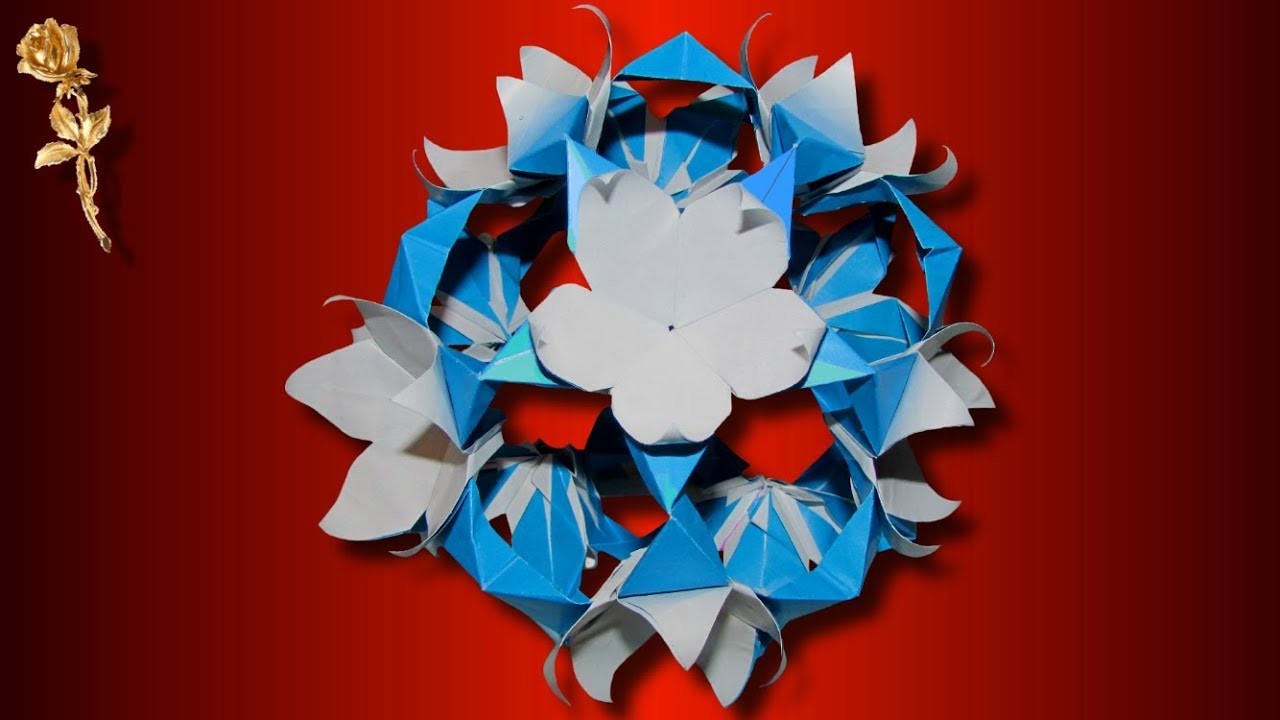 Origami modulaire : ???? Kusudama ???? « Layered Passion Flower » ???? Fleurs de la passion, ???? Passiflora