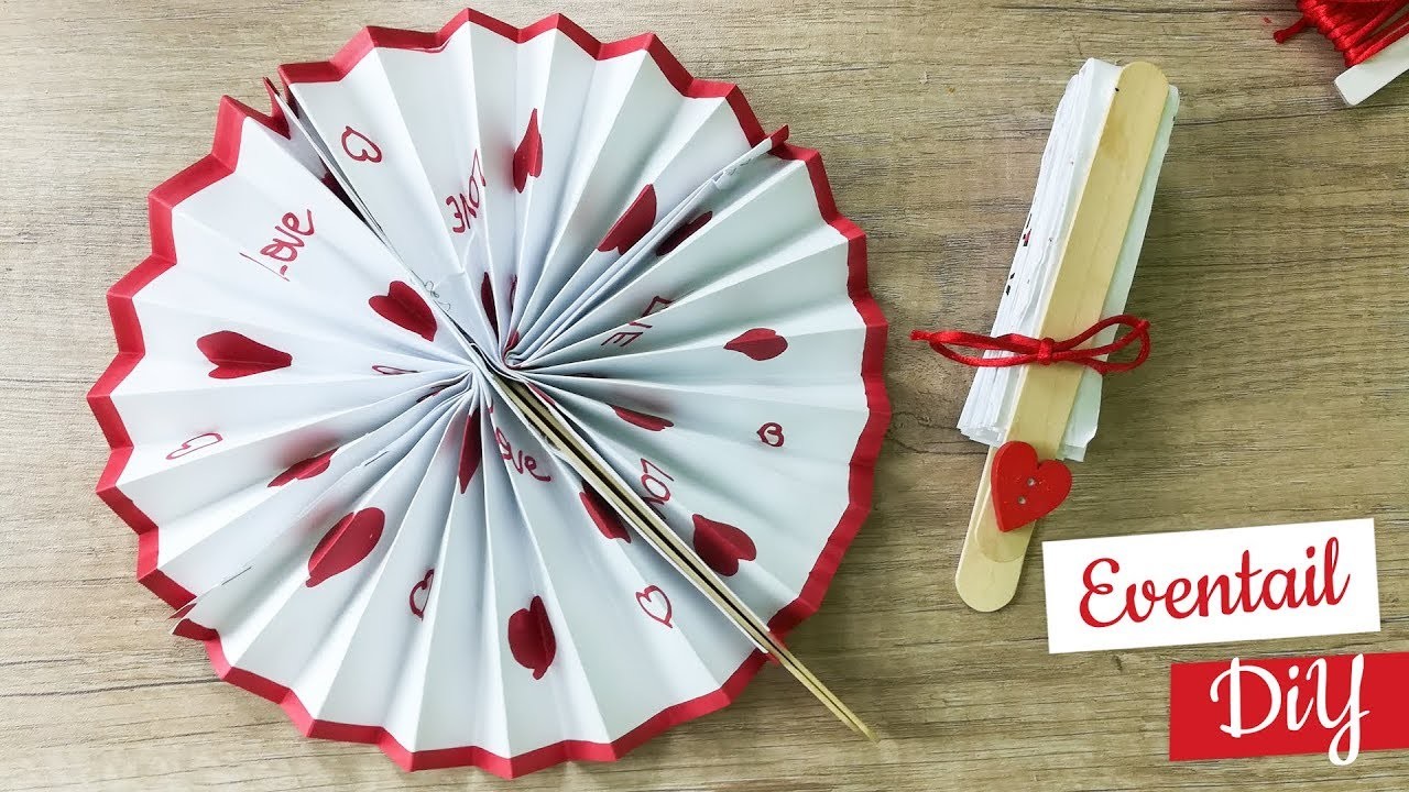 DIY saint valentin : activité manuelle éventail en papier