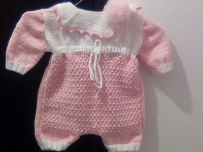 Tuto barboteuse au tricot , combinaison facile de bébé au tricot  6-12 mois partie:3.4