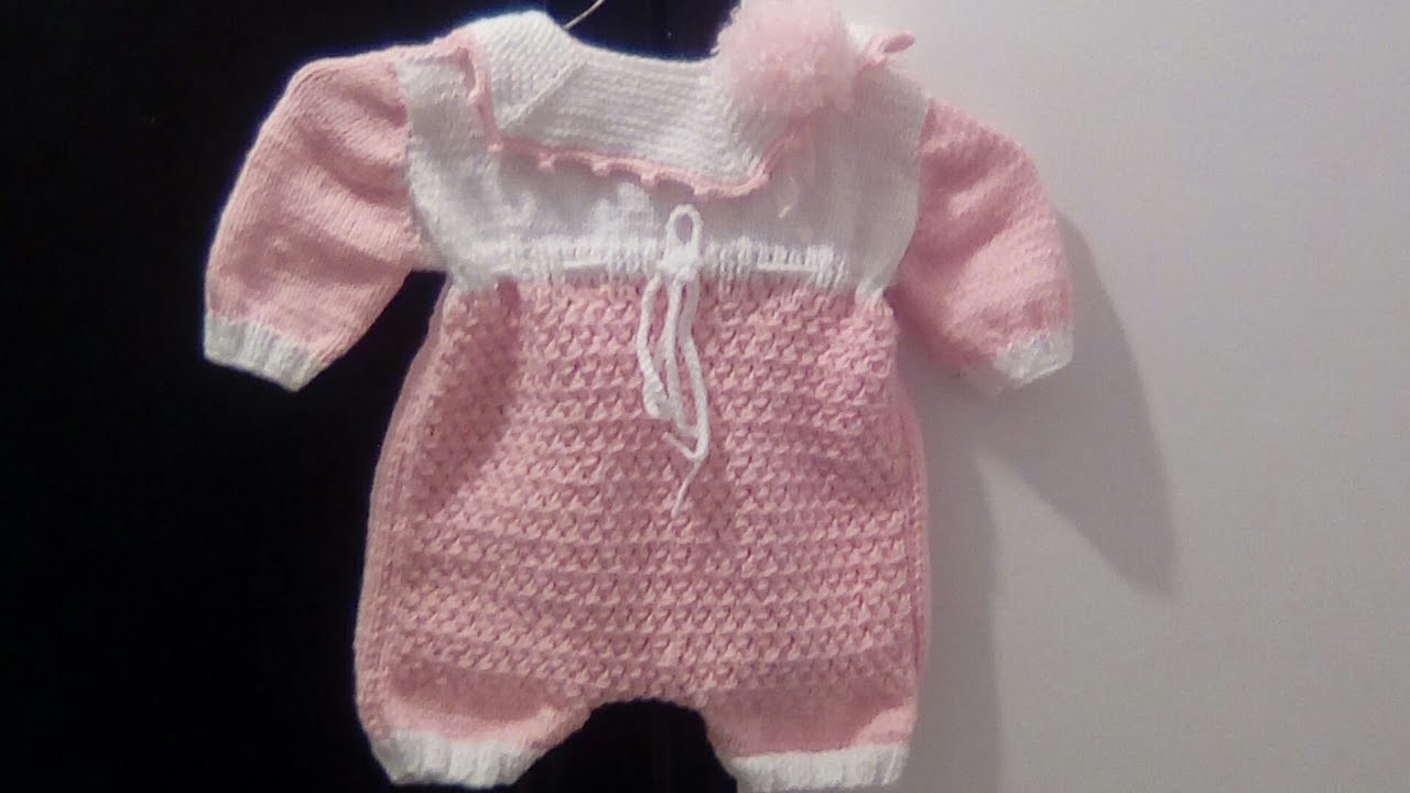 Tuto barboteuse au tricot , combinaison facile de bébé au tricot  6-12 mois partie:3.4
