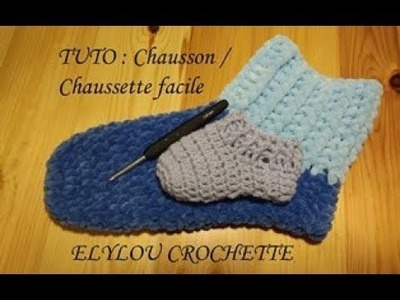 TUTO crochet : Chausson. Chaussette facile